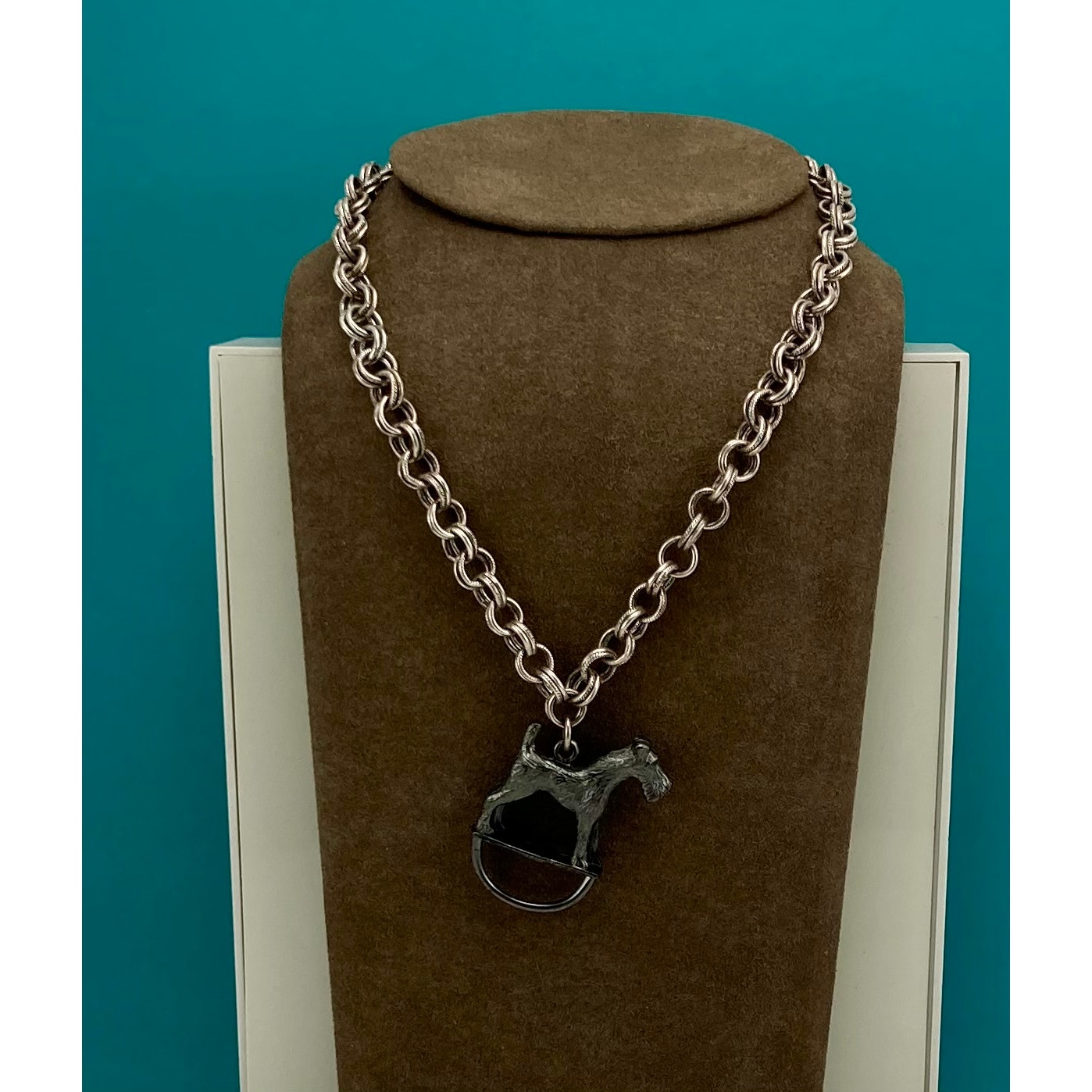 Retired John Wind Schnauzer Charm Necklace